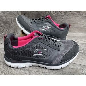 Skechers Dual Lite Light Weight Shoes Sneakers Grey Pink Women's 10